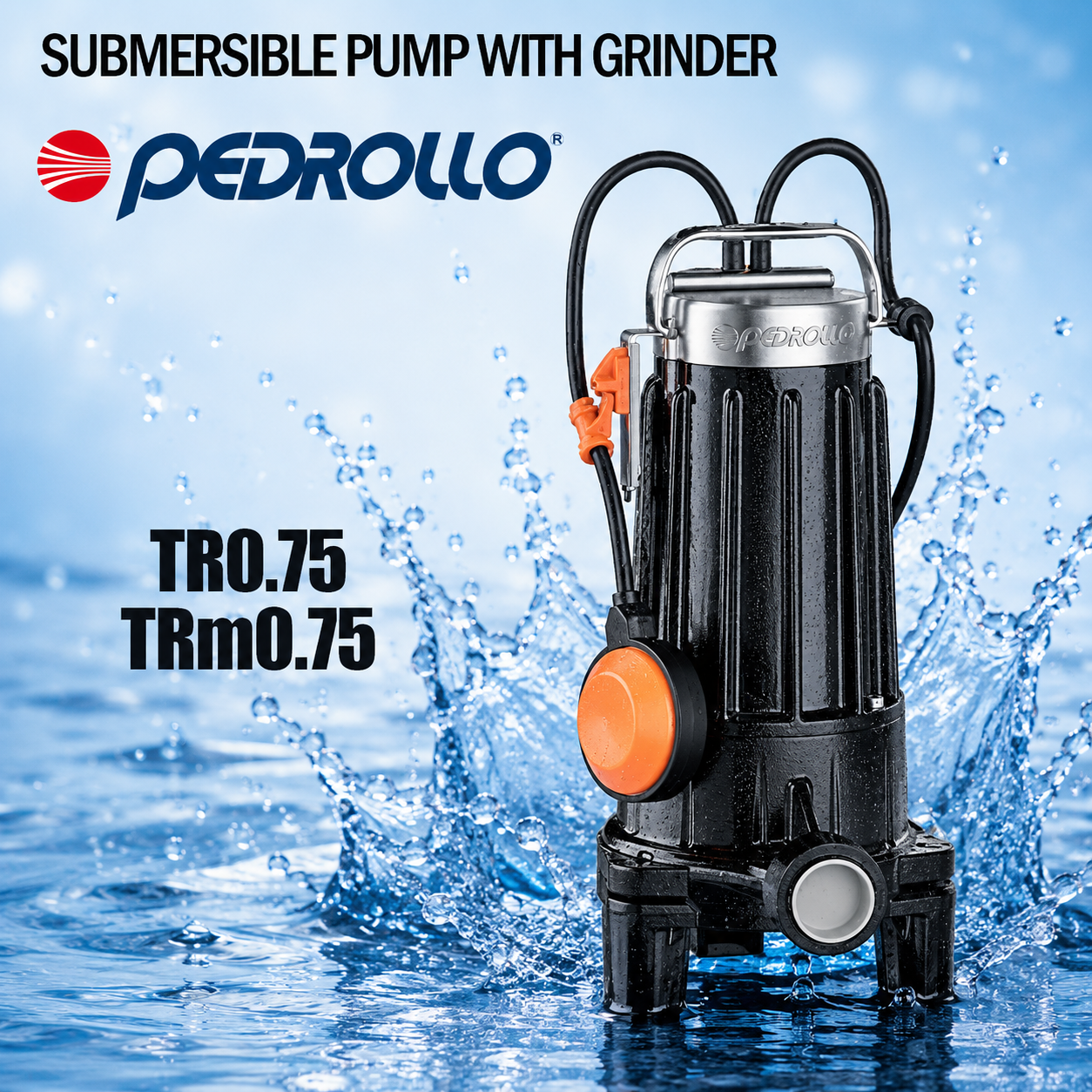 PEDROLLO Submersible Pump with Grinder TR0.75 / TRm0.75