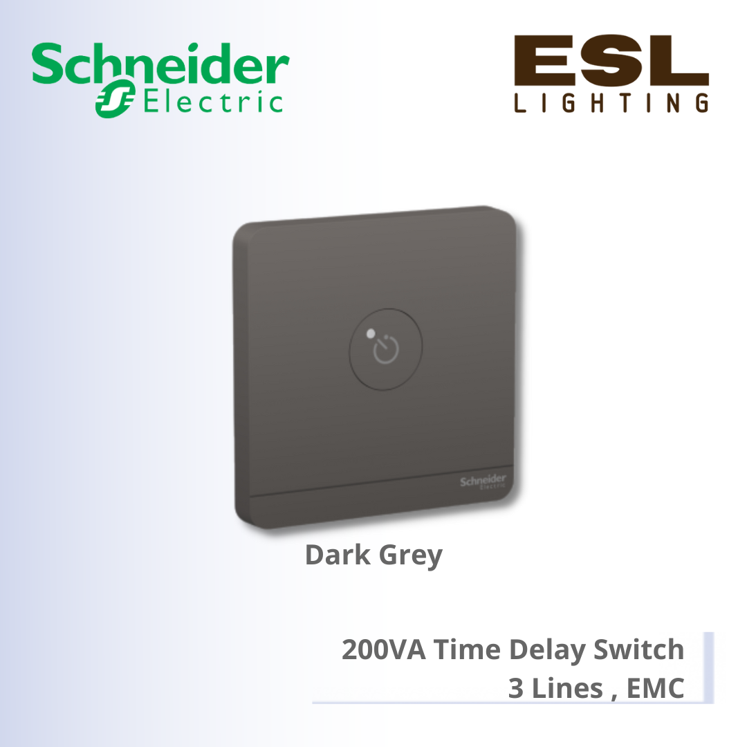 SCHNEIDER AvatarOn 200VA Time Delay Switch, 3 Lines, EMC - E8331ETR60_DG Dark Grey