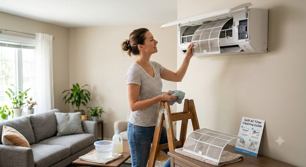 Split air conditioner filter cleaning guide