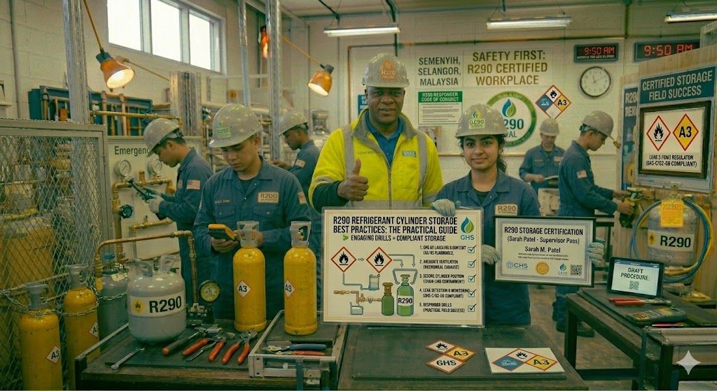 R290 refrigerant cylinder storage best practices