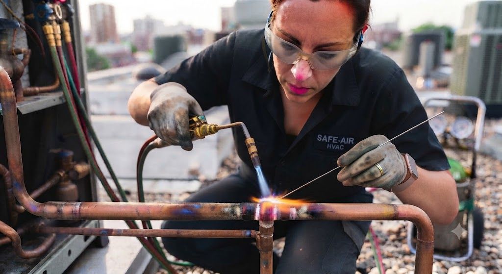 HVAC brazing torch flame control techniques