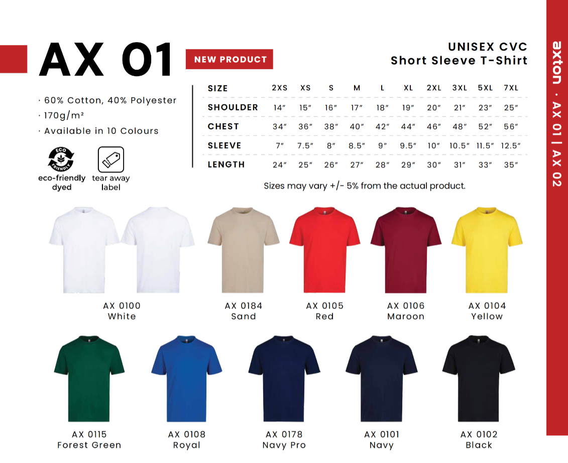 UNISEX CVC Short Sleeve T-Shirt | Premium Cotton Blend Crew Neck Tee | Custom Logo T-Shirt for Corporate Uniform, Events, Team Wear & Promotional Apparel Malaysia