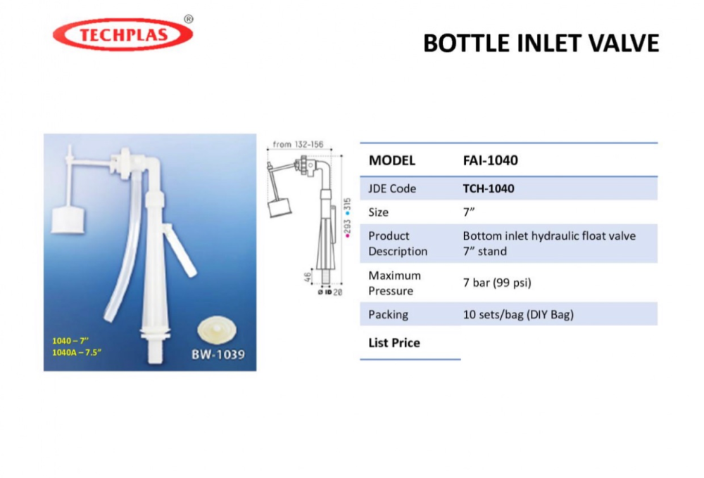 TECHPLAS Bottom Inlet Hydraulic Float Valve Selangor, KL, Ampang ...
