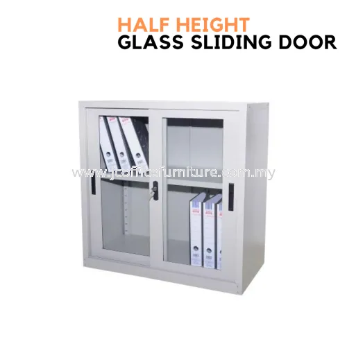 Glass Sliding Door Half Height Cabinet Cupboard