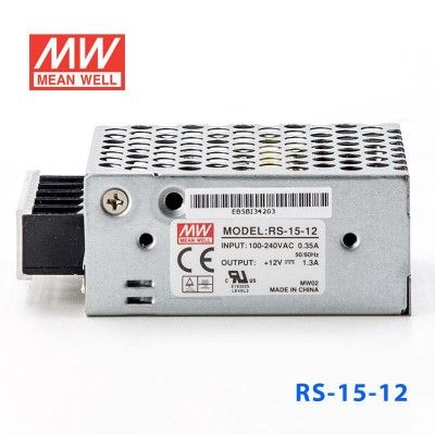 Mean Well RS-15-12 Enclosed G3  High Reliability Compct Power Supply Unit RS-15-5 RS-15-24 24VDC 15Watt 