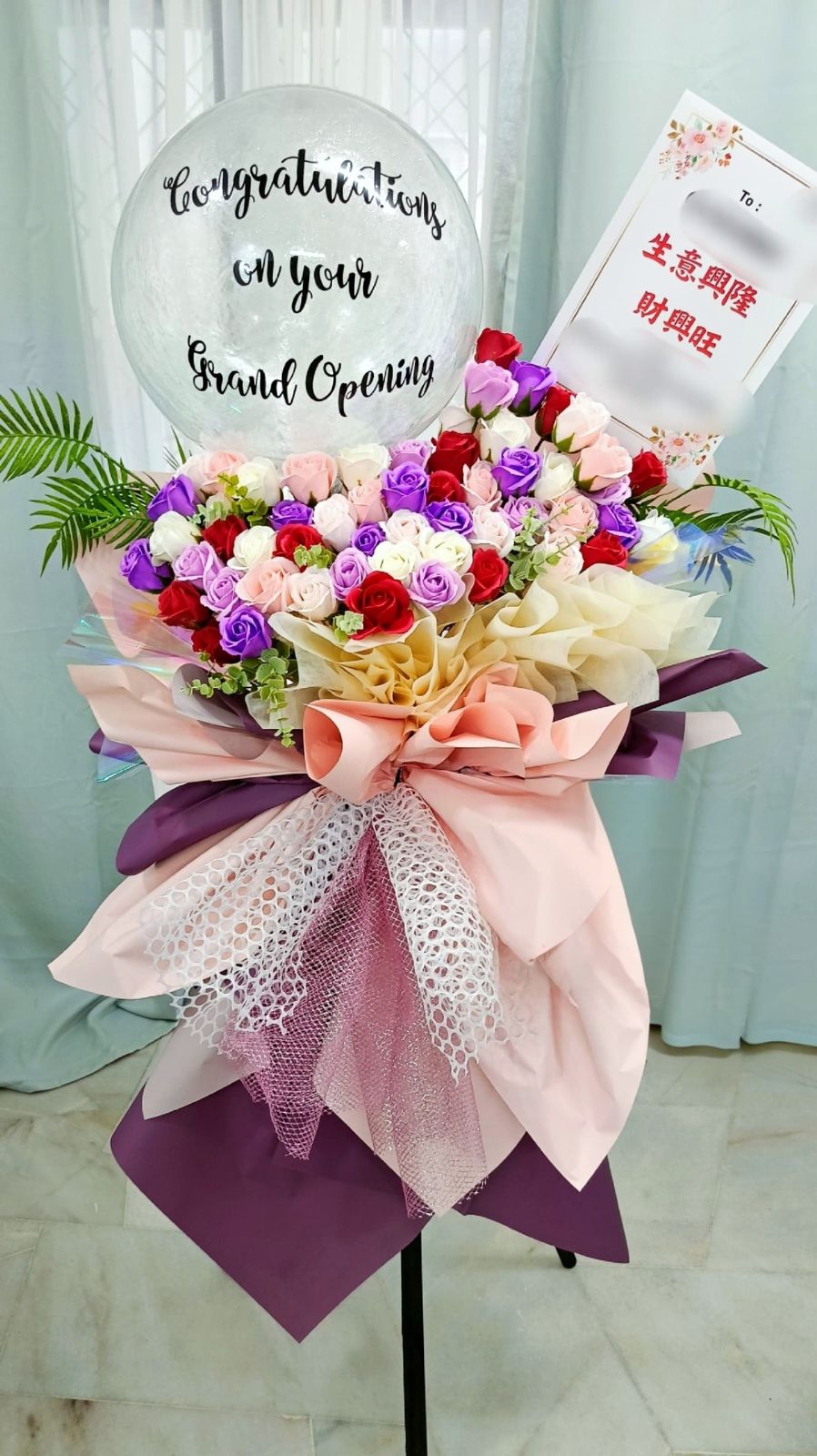 Opening soap flower stand