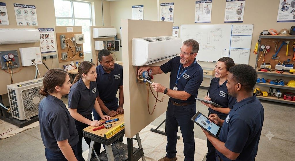 Split air conditioner installation technician course