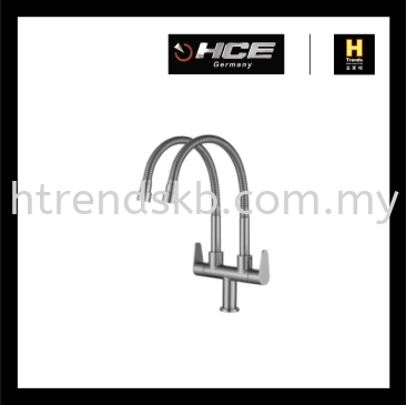HCE Double Flexible Spout Pillar Sink Tap SFK3013F