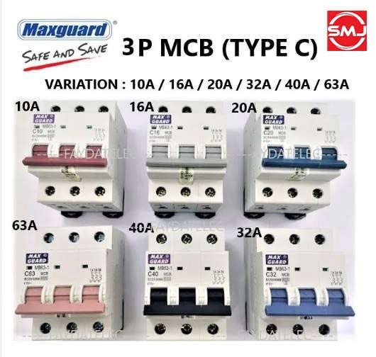 Maxguard 16A 3 Pole 6kA MCB (SIRIM APPROVED)