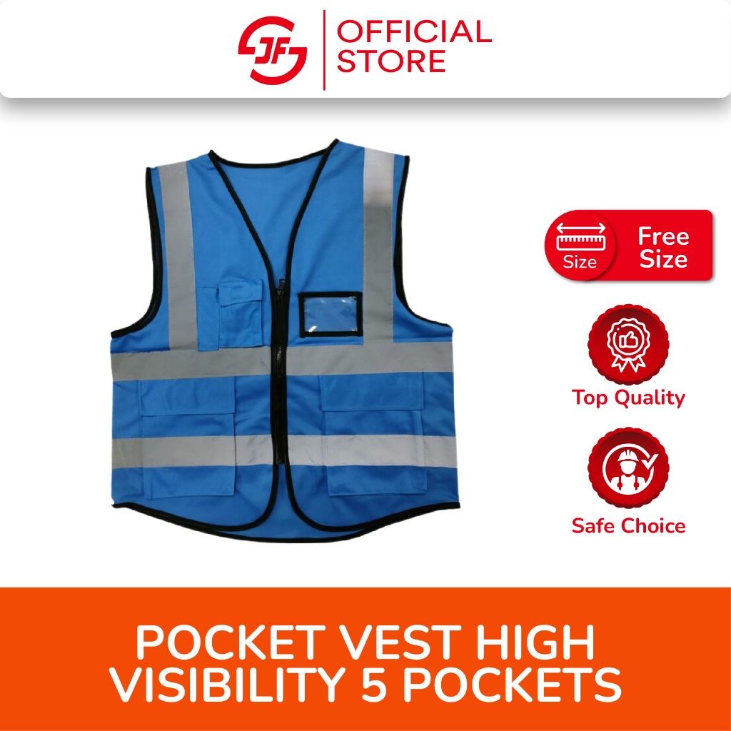 JF POLYESTER SAFETY VEST C/W 4 POCKETS