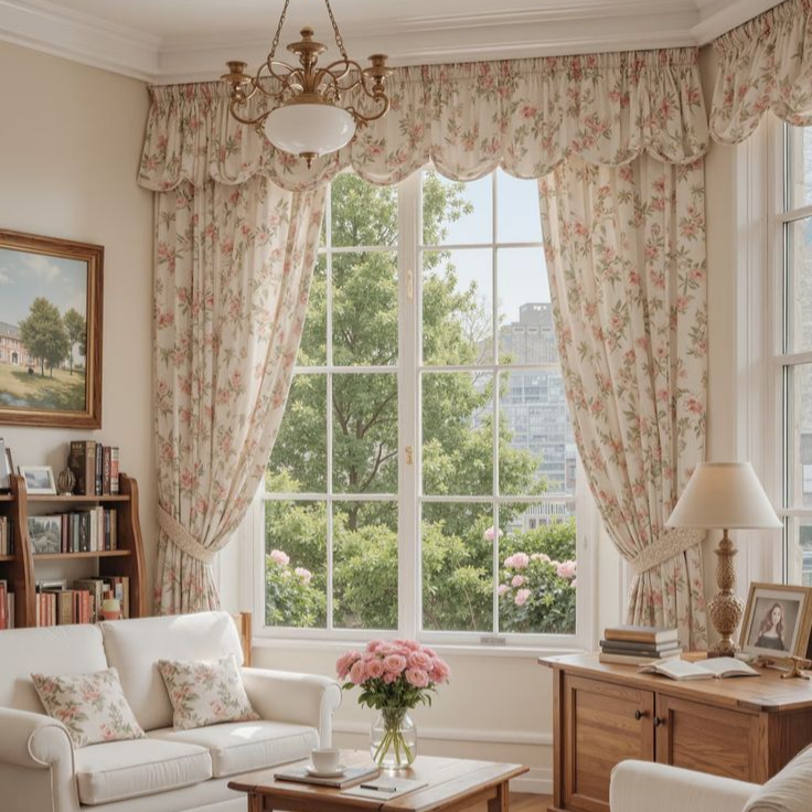 Scallop Sheer Minimalist Floral Curtain for Elegant Natural Light Spaces