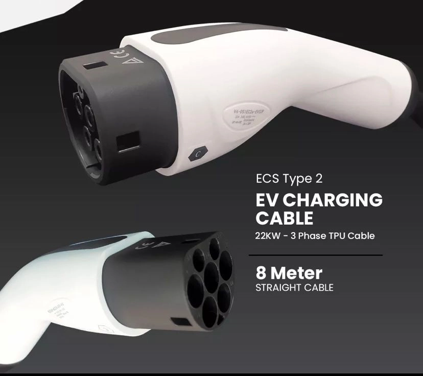 EV Charging Cable 3-PHASE TPU - 22kW ECS Type 2 [8M]