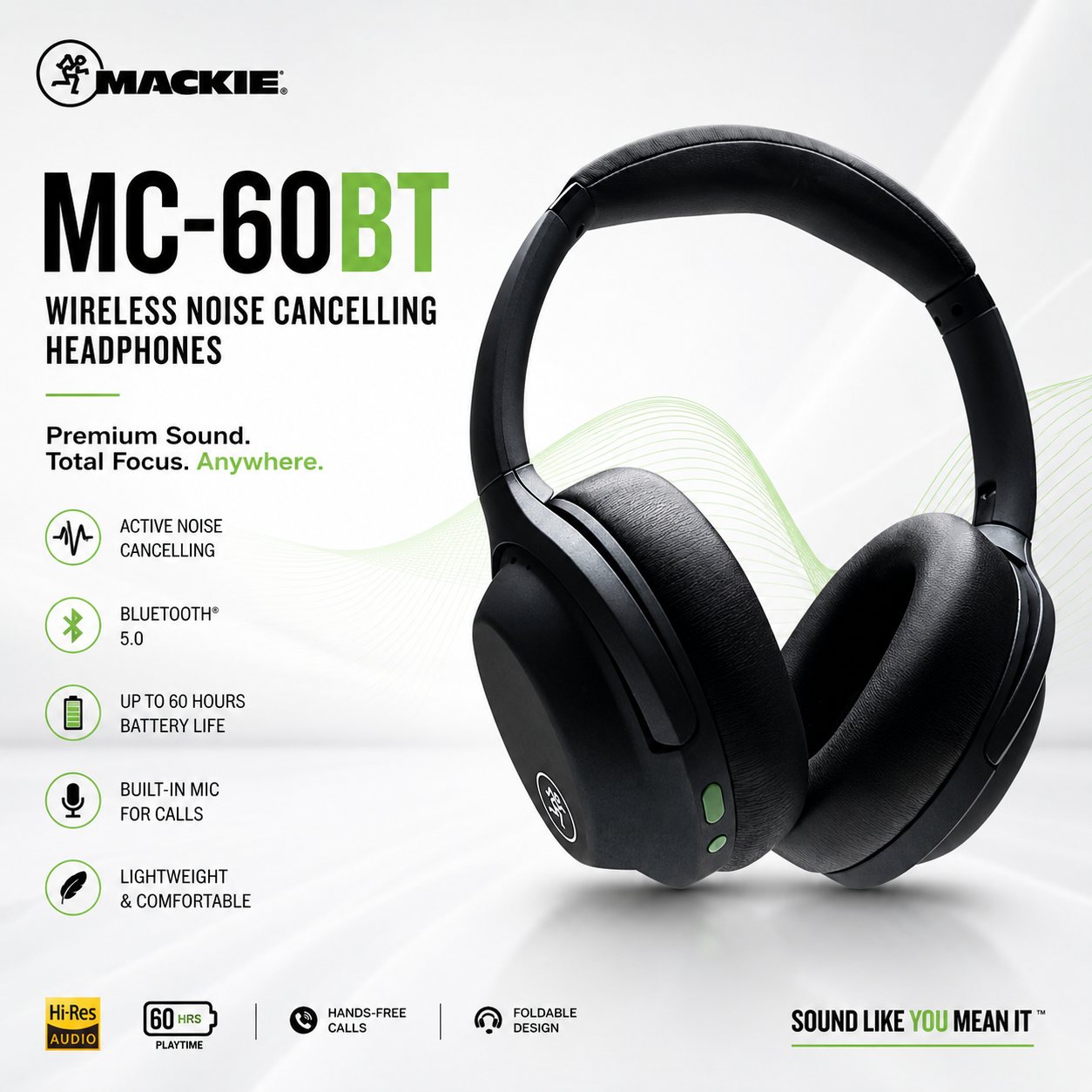 Mackie MC-60BT Wireless Noise Cancelling Headphones