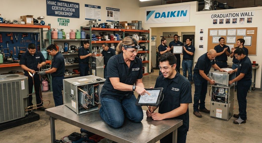 HVAC installation workshop with certification
