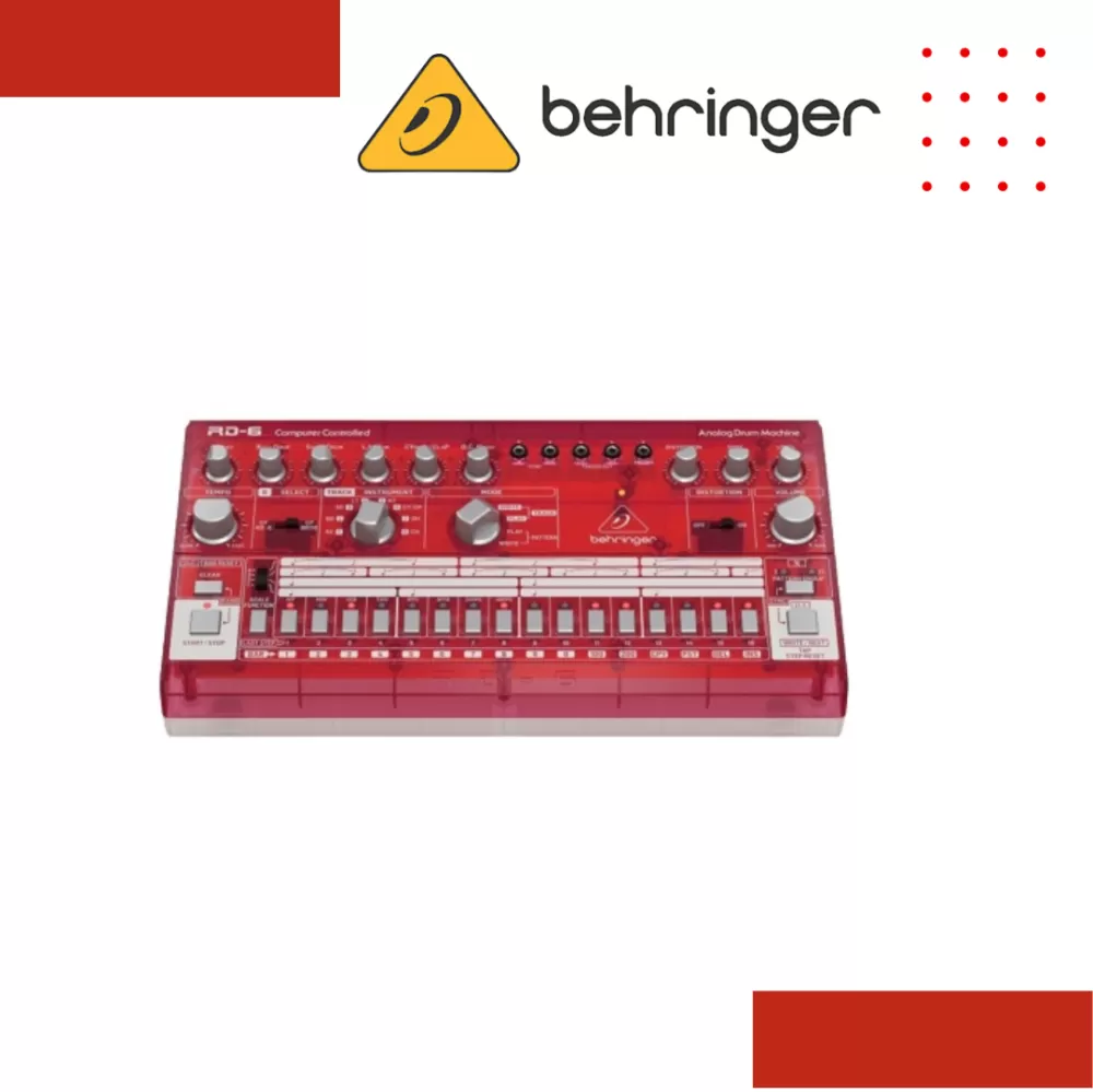 Behringer RD-6-SB Analog Drum Machine - Red Translucent