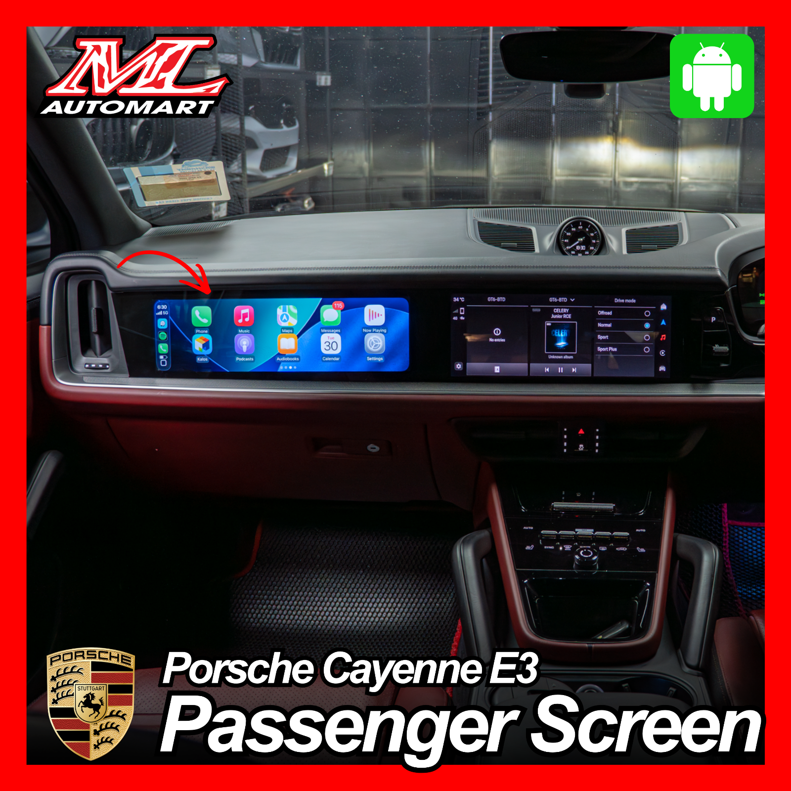 Porsche Cayenne E3 Passenger Screen