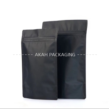 (8" x 12) BLACK Aluminium Foil Stand Pouch Bag with Zipper