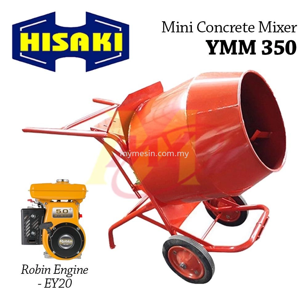 Hisaki YMM 350 Mini Concrete Mixer with Robin EY20 Petrol Engine 5Hp [Code: 7716]