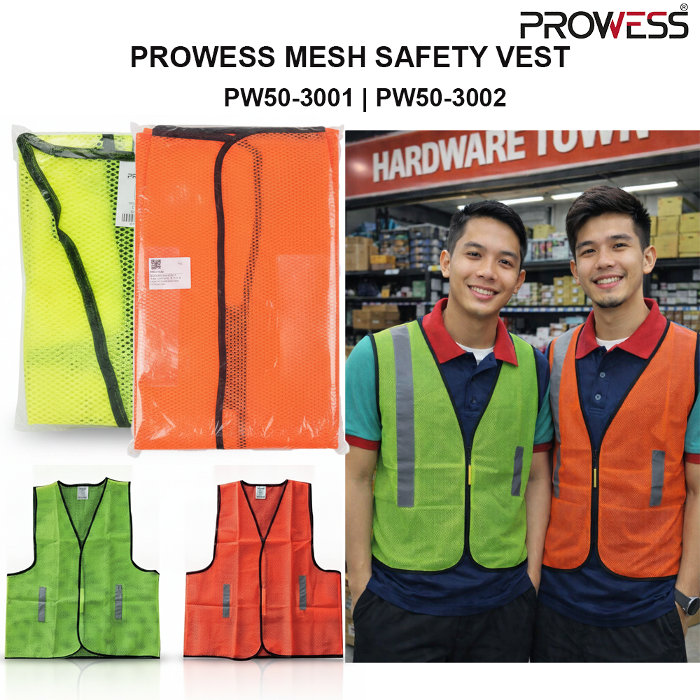 PROWESS MESH SAFETY VEST | HIGH VISIBILITY REFLECTIVE MESH VEST | LIGHTWEIGHT WORKPLACE SAFETY APPAREL ( PW50-3001 | PW50-3002 )