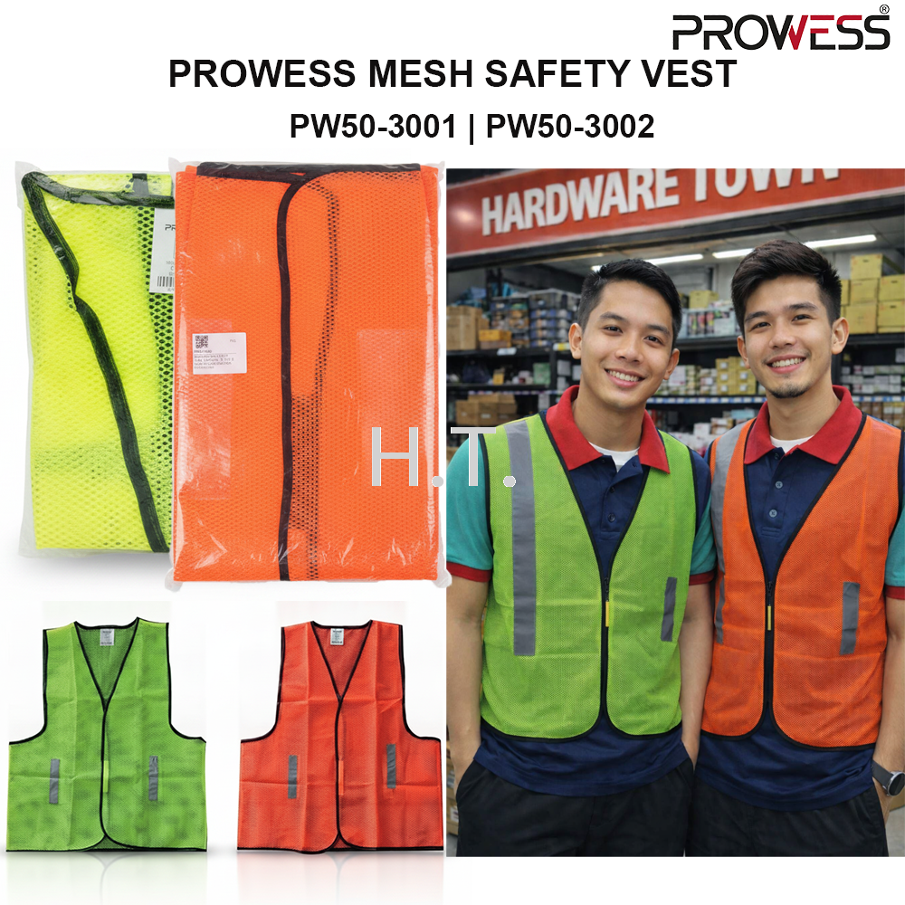 PROWESS MESH SAFETY VEST | HIGH VISIBILITY REFLECTIVE MESH VEST | LIGHTWEIGHT WORKPLACE SAFETY APPAREL ( PW50-3001 | PW50-3002 )