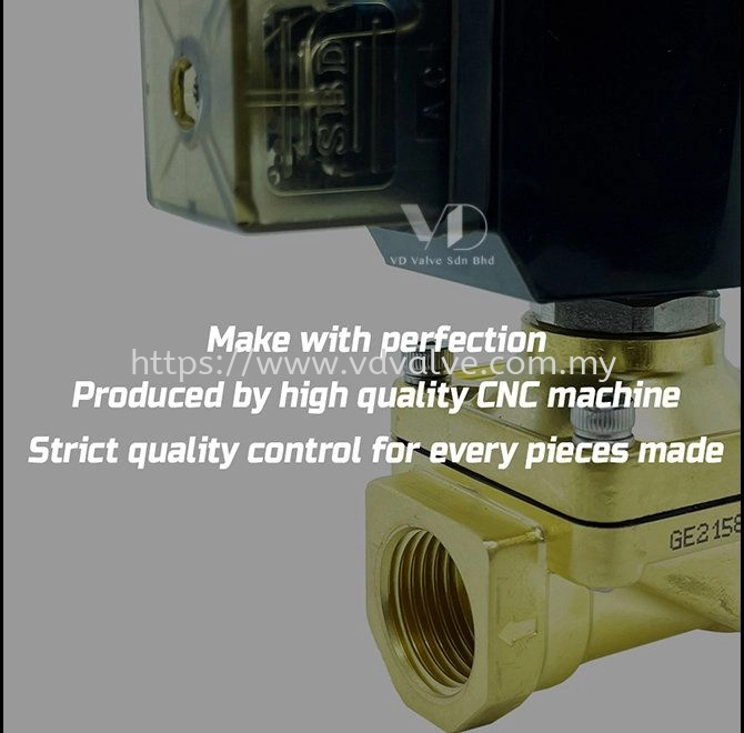 VD 2/2-Way Brass Solenoid Valve Normally Closed 10Bar - Available in Multiple Sizes and Voltages