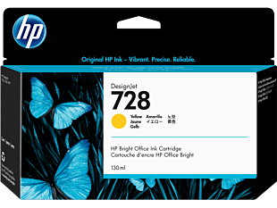 HP 728 130-ml Yellow DesignJet Ink Cartridge