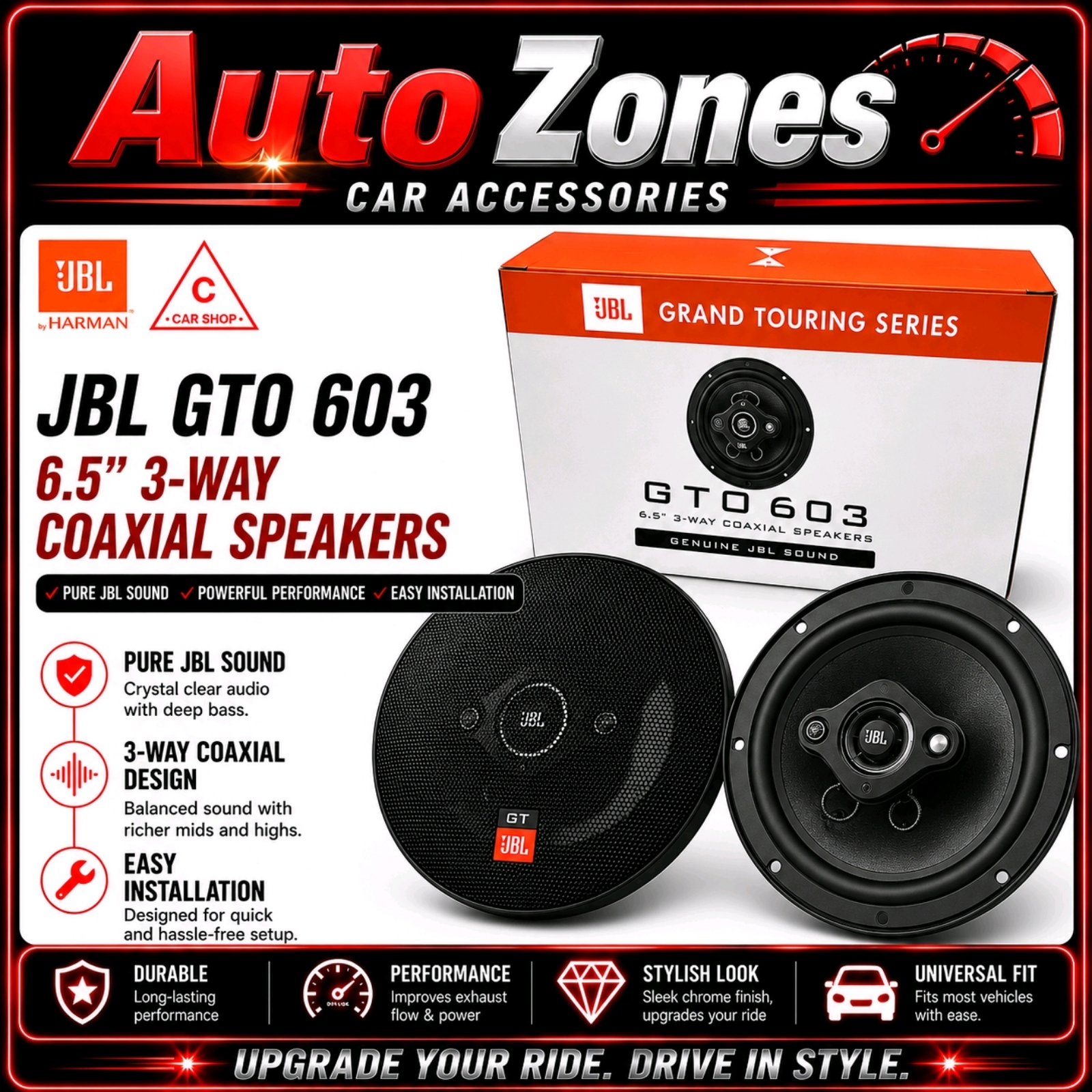 JBL GTO-603 125 WATT 6.5INCH 3WAY