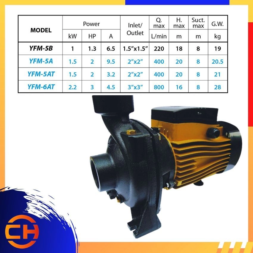 TADO YFM SERIES  YFM - 5B / YFM - 5A / YFM - 5AT / YFM - 6AT  YFM SERIES CENTRIFUGAL PUMP 