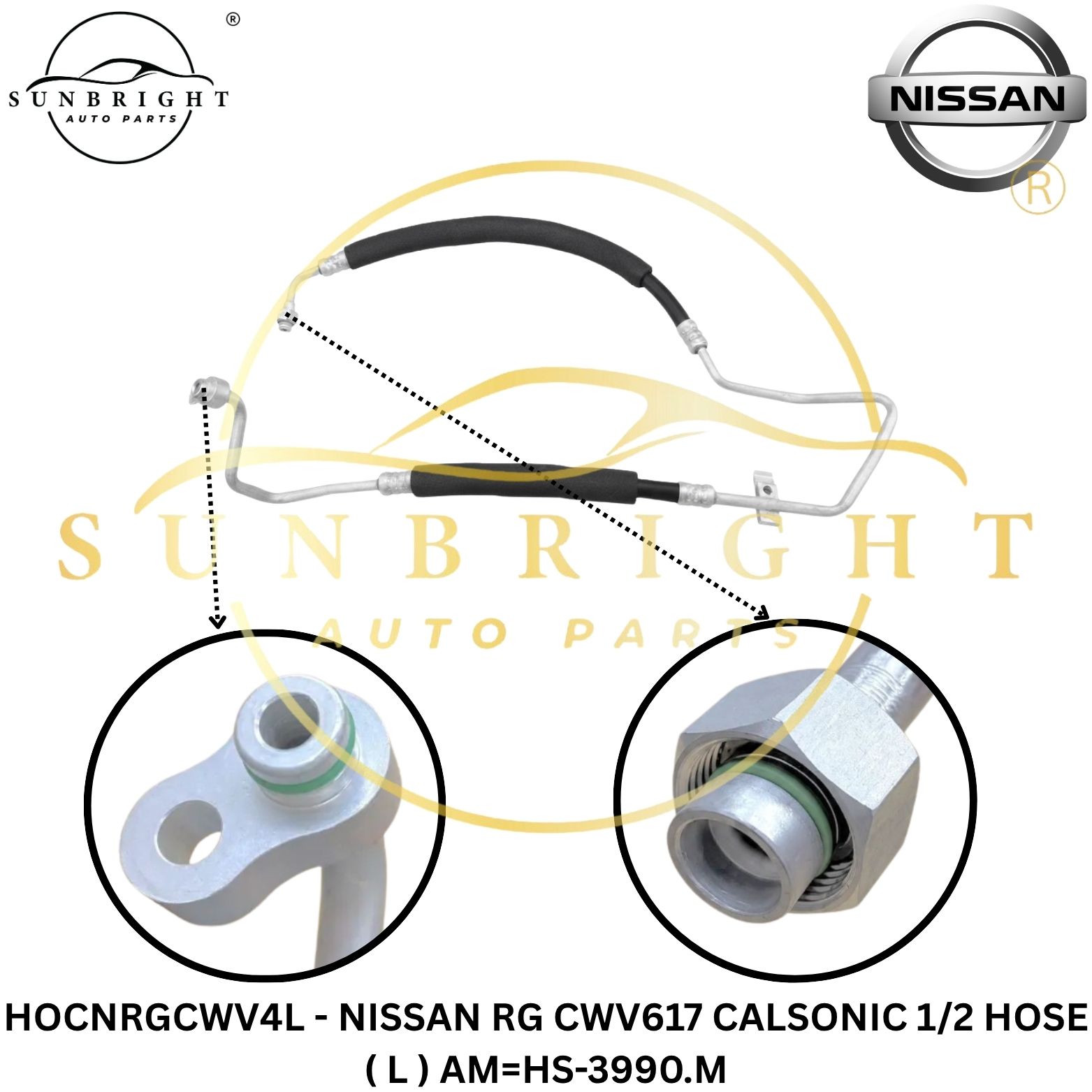 HOCNRGCWV4L - NISSAN RG CWV617 CALSONIC 1/2 HOSE ( L ) AM=HS-3990.M