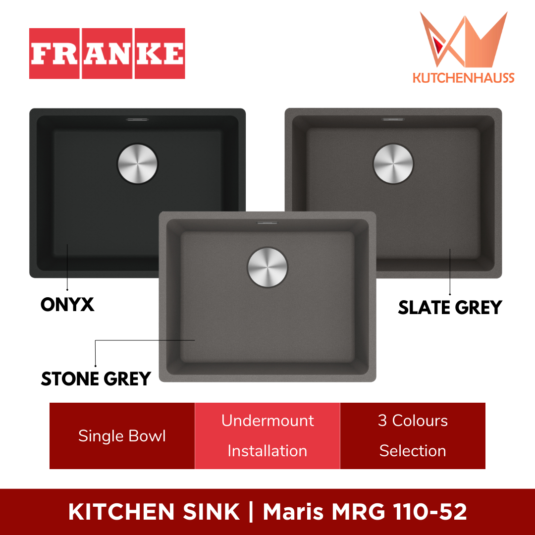 FRANKE - Undermount / Flushmount Single Bowl Fragranite Sink MARIS (3 Colours) | MRG 110-52