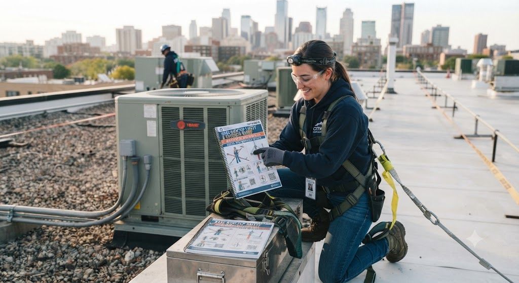 HVAC working at height safety and fall control