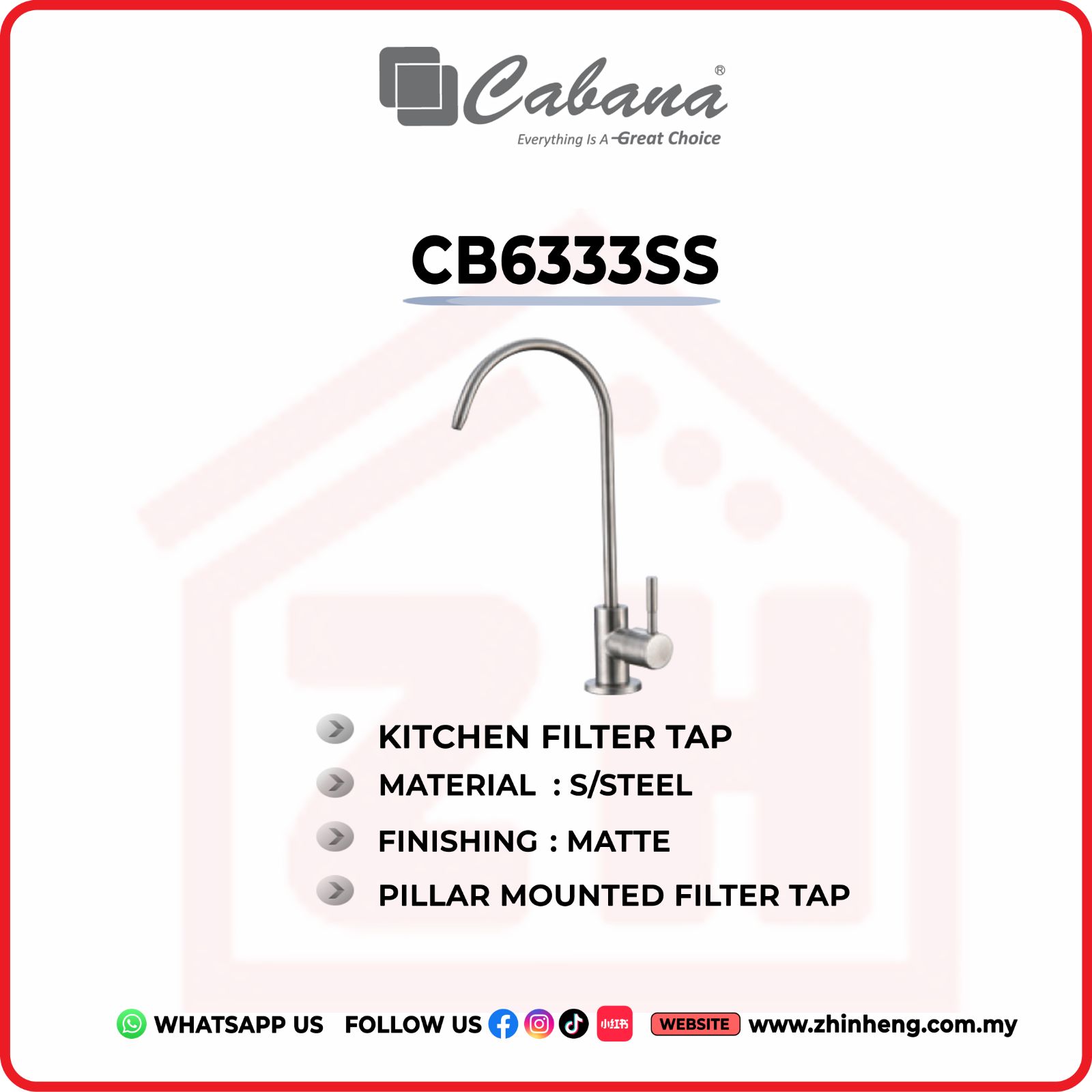 CABANA PILLAR MOUNTED FILTER TAP CB6333SS