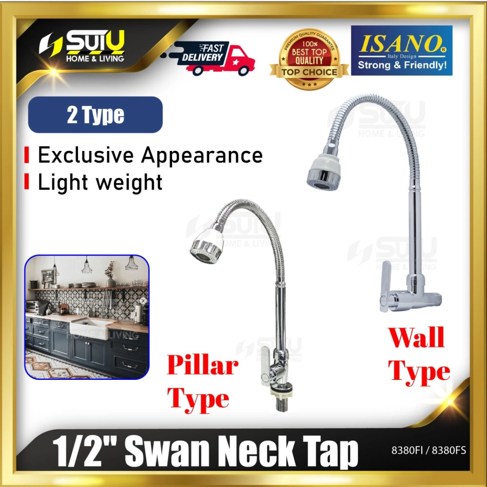 ISANO 8380FI / 8380FS 1/2" Swan Neck Tap (Pillar/Wall Type)