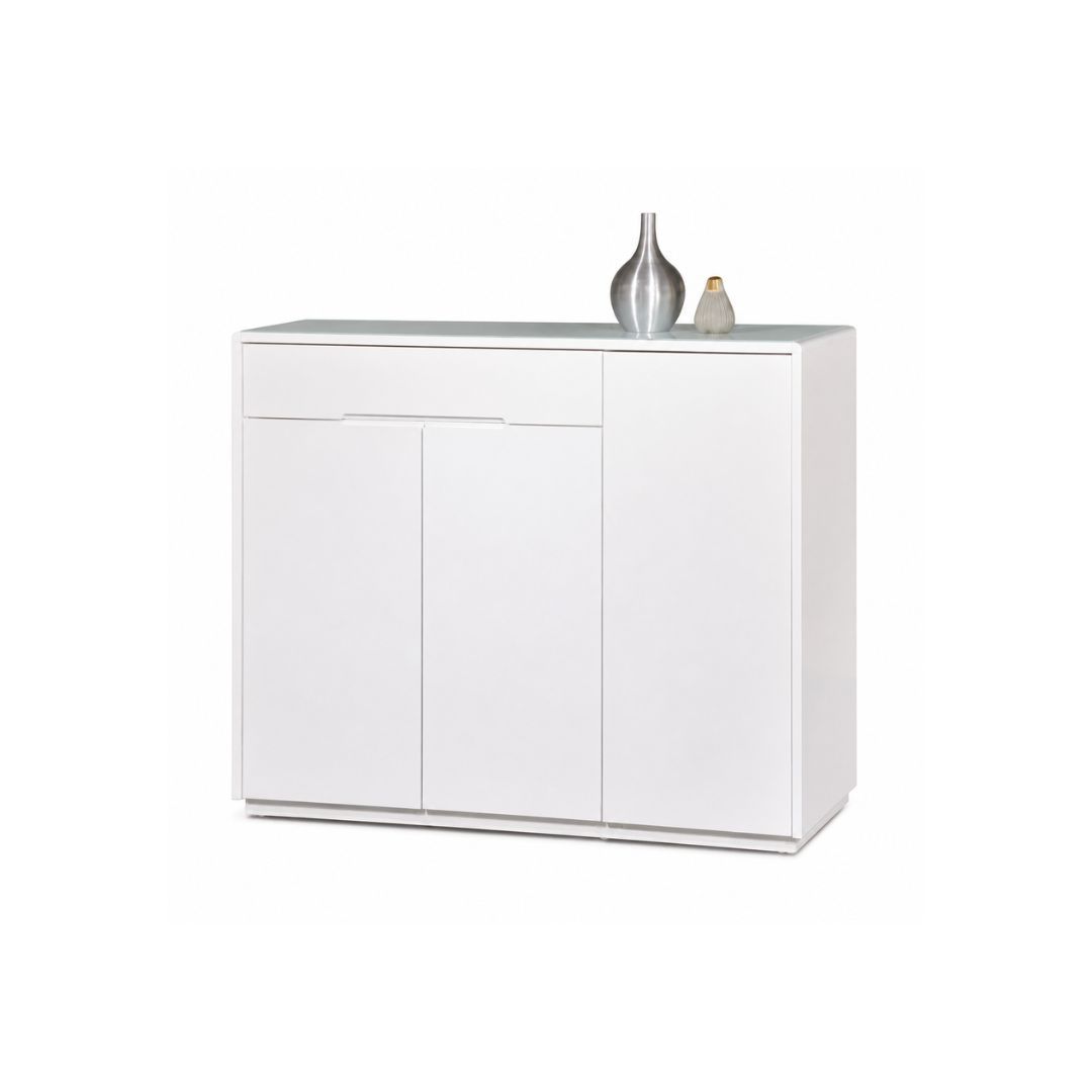 Veneer & High Gloss 3 Doors Multipurpose Cabinet C/W 1 Drawer
