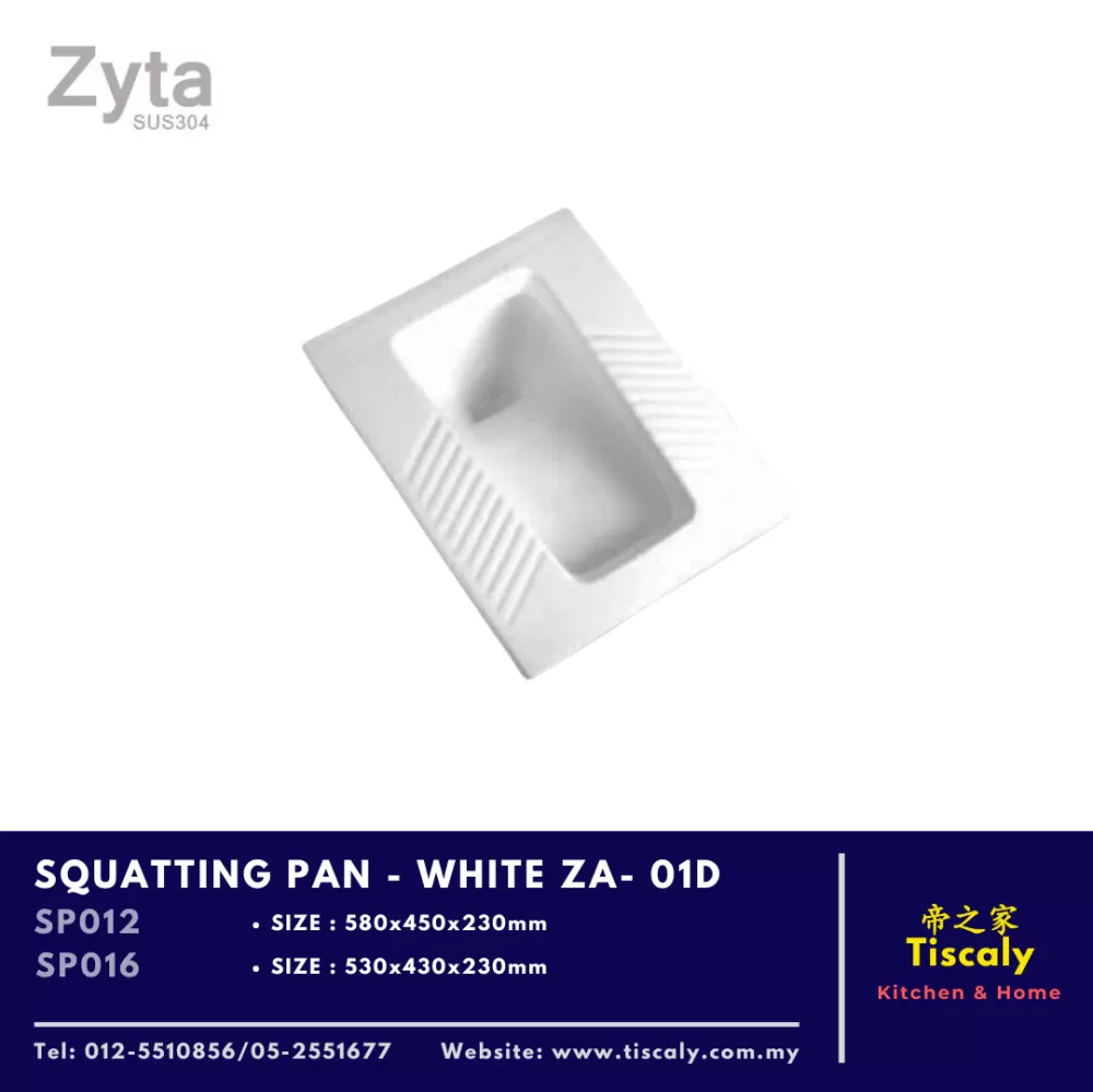 ZYTA SQUATTING PAN - WHITE ZA - 01D SP012 /SP016