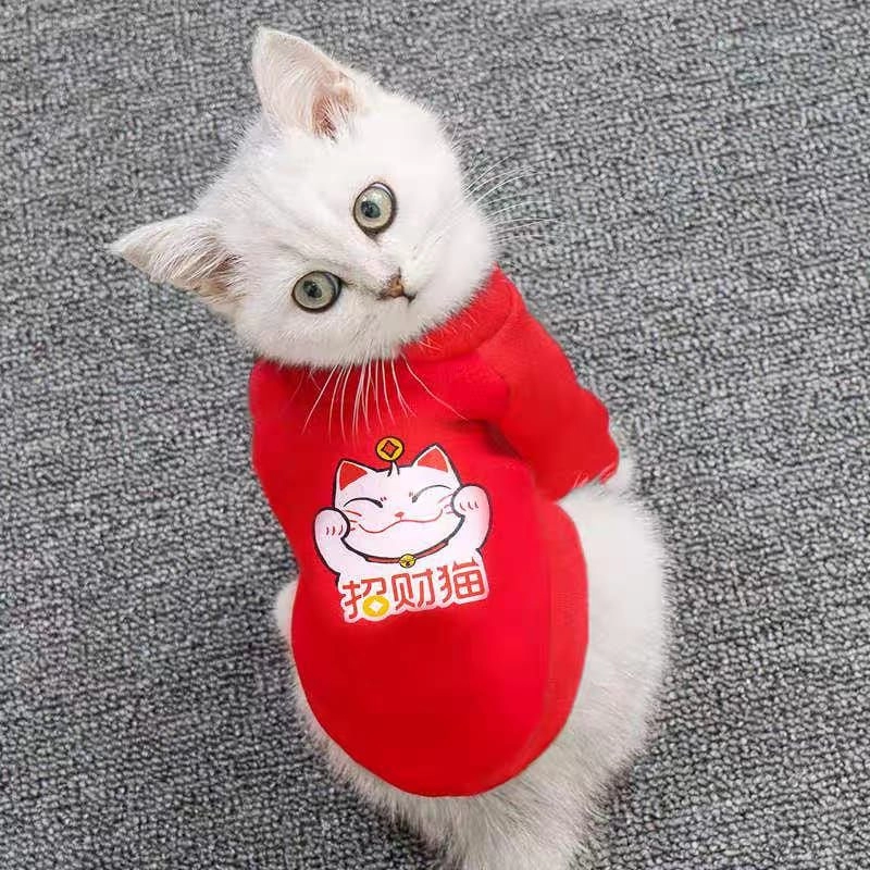 CNY Premium Chinese New Year Costume Cloth Pets Chinese New Year Cloth CNY Cat Clothing 猫猫过年服装 狗狗新年衣服宠物衣服