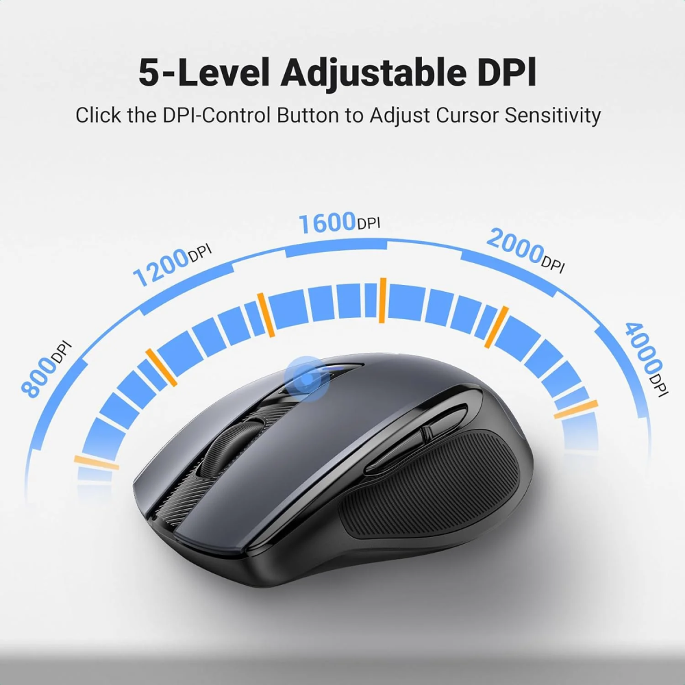 Ugreen USB optical wireless mouse 2.4GHz 4000 DPI black (MU006)