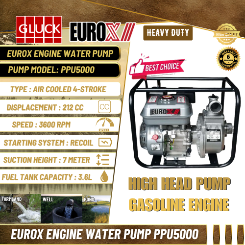 PPU5000 2" EuroX Gasoline Water Pump 2" 7Hp PPU5000