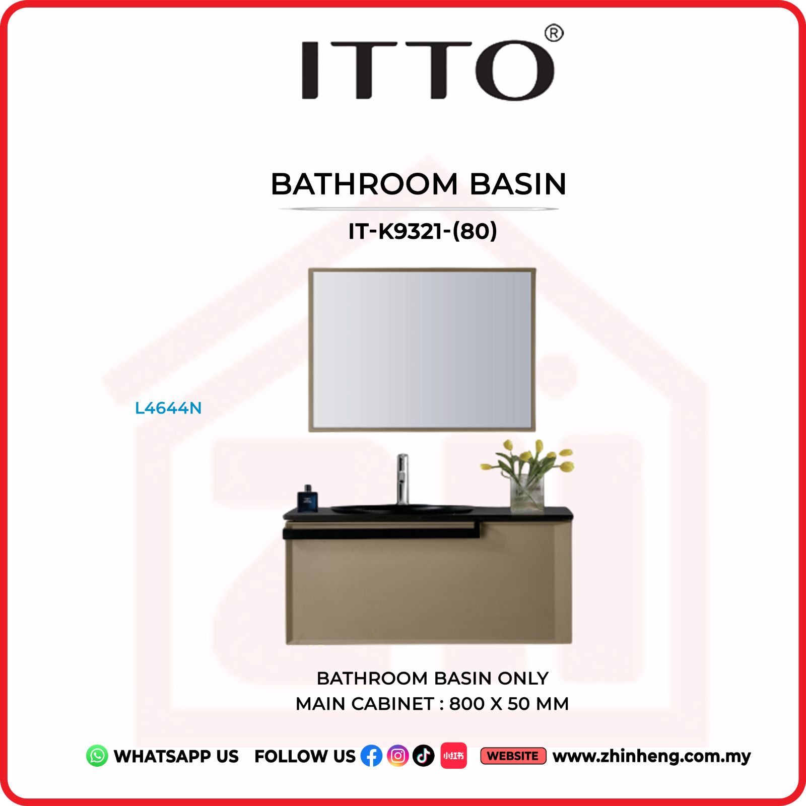 ITTO BATHROOM BASIN ONLY  IT-K9321-(80)