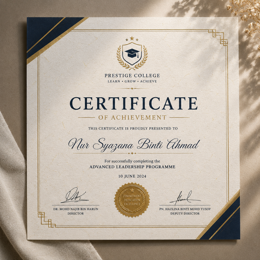 Certificate Printing (Special Material) | Premium Custom Certificates with Luxury Paper Finishing
