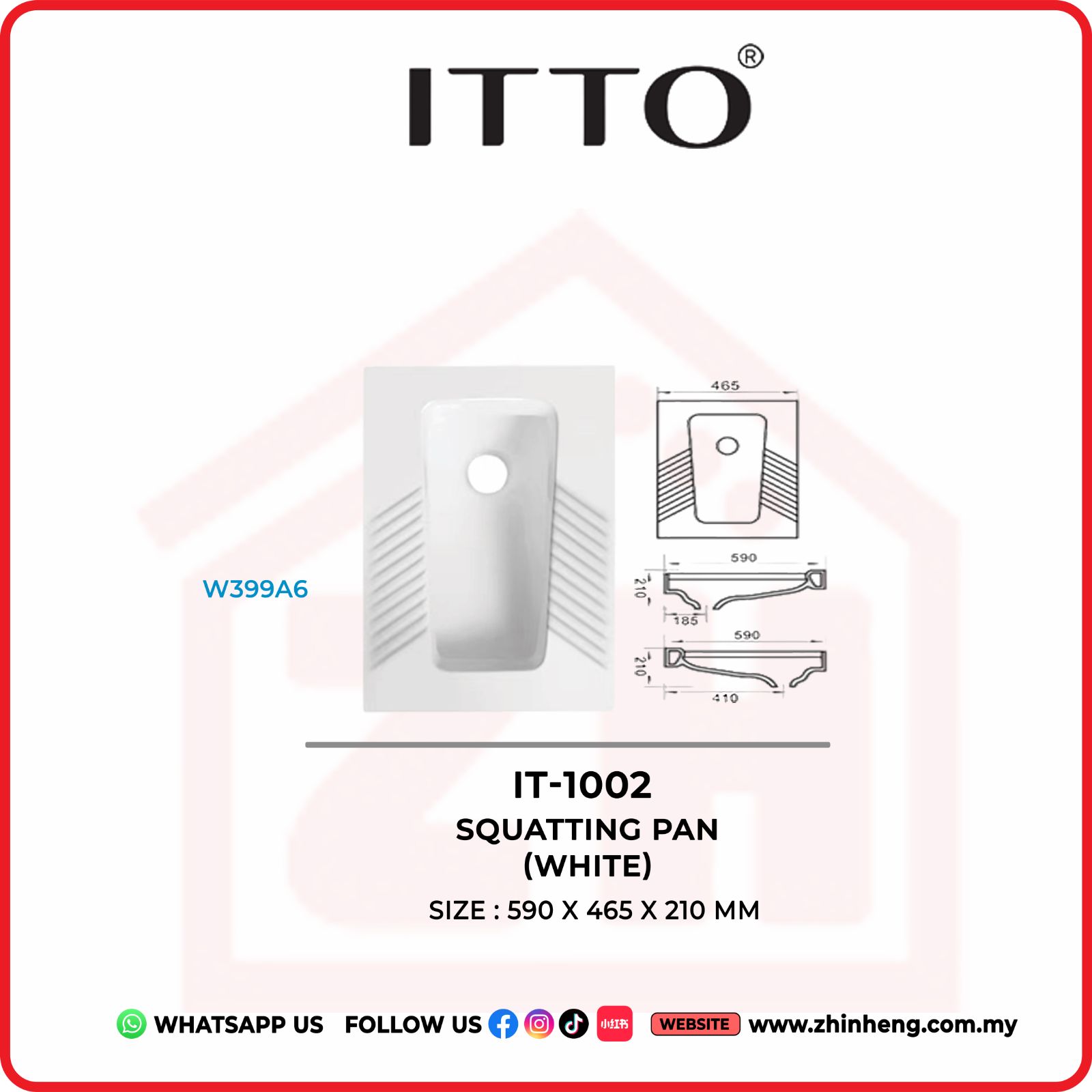 ITTO SQUATTING PAN (WHITE)  IT-1002