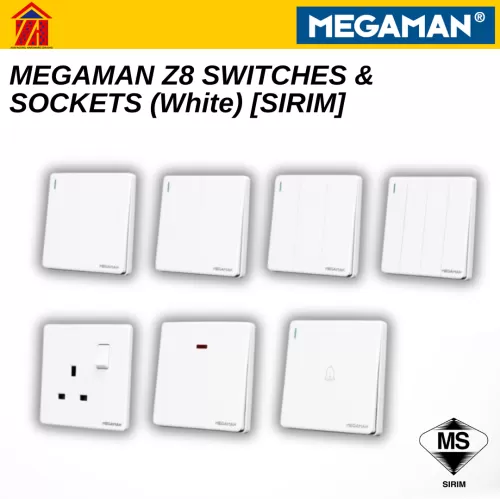 MEGAMAN Z8 SWITCHES & SOCKETS (White) [SIRIM]