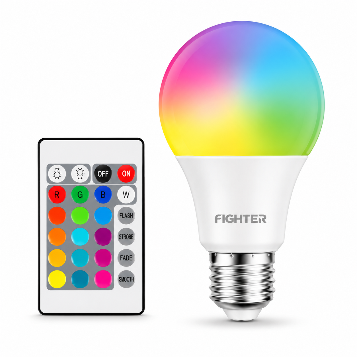 A60 10W E27 RGB LED Bulb with Remote Control