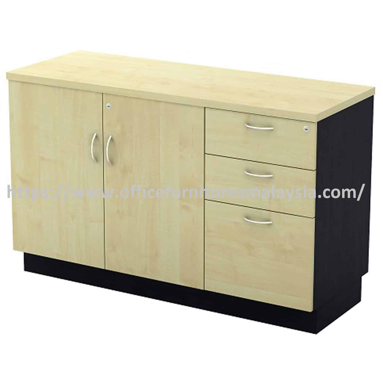 4 ft Chilly Swinging Door Low Cabinet with Fixed 2D1F Drawer Pedestal OFTYDP7123