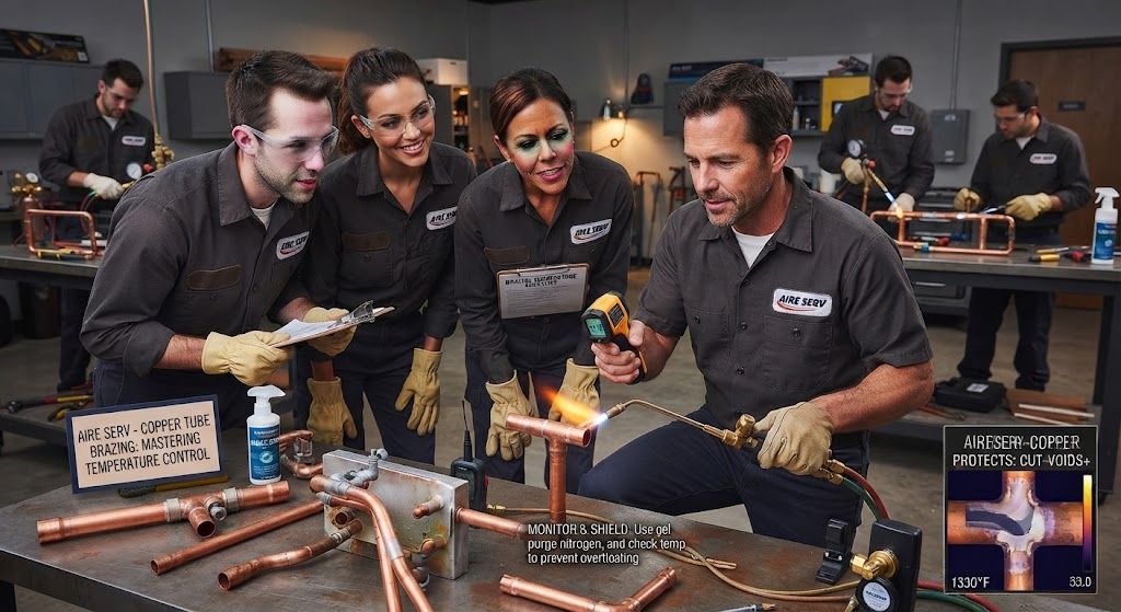 copper tube brazing temperature control HVAC training