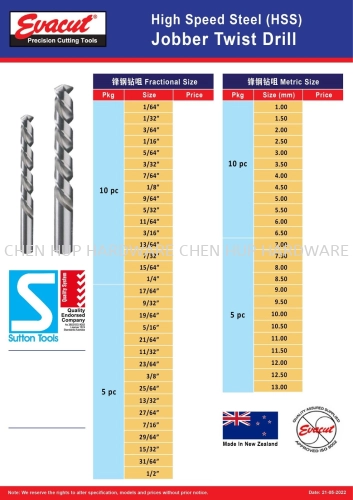 High Speed Steel(HSS) Jobber Twist Drill