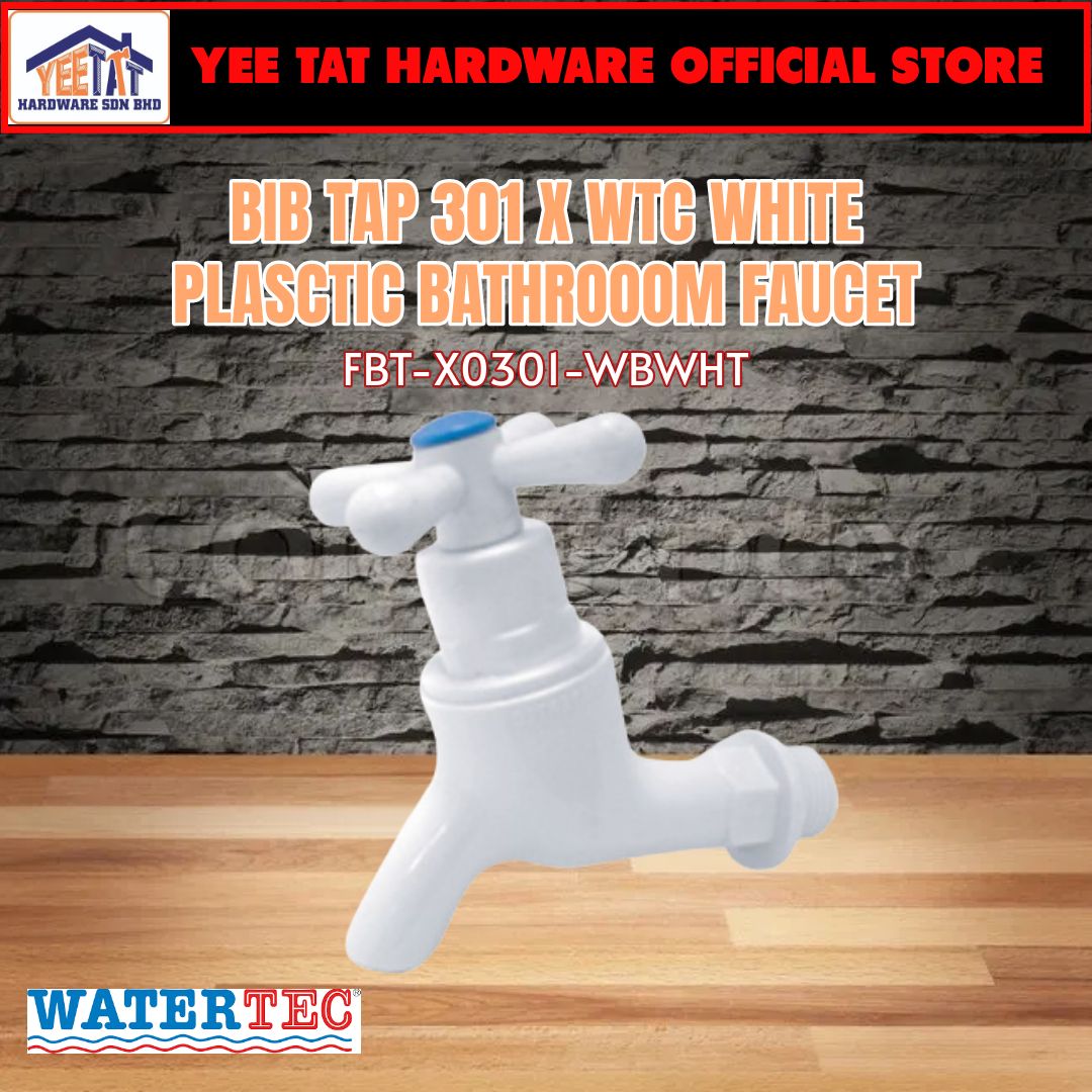 [ WATERTEC ] BIB TAP 301 X WTC WHITE PLASTIC BATHROOM FAUCET