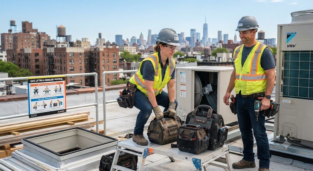 safe lifting and handling tools HVAC installation