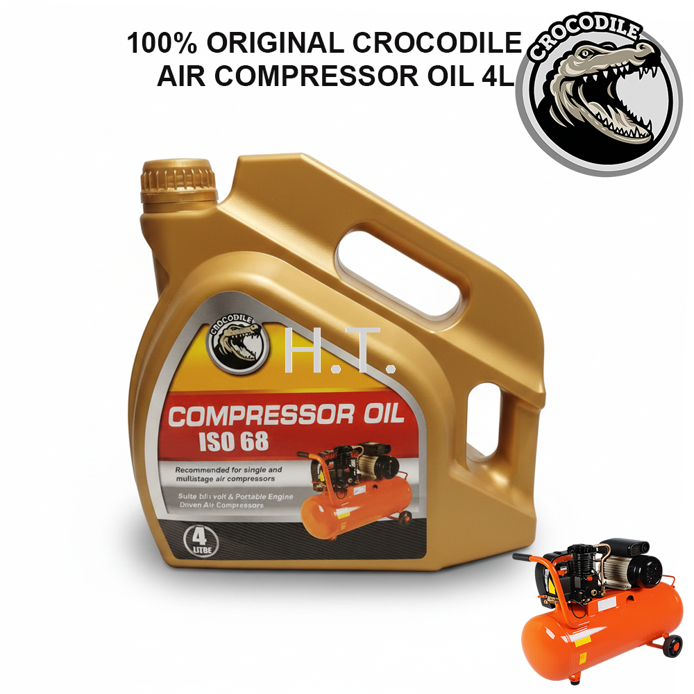 100% ORIGINAL CROCODILE AIR COMPRESSOR OIL 4L | HIGH PERFORMANCE COMPRESSOR LUBRICANT | AIR PUMP & INDUSTRIAL COMPRESSOR OIL