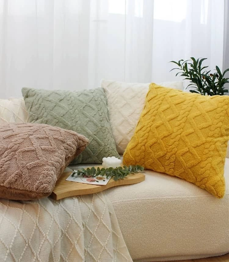 Fluffy Throw Pillow - White